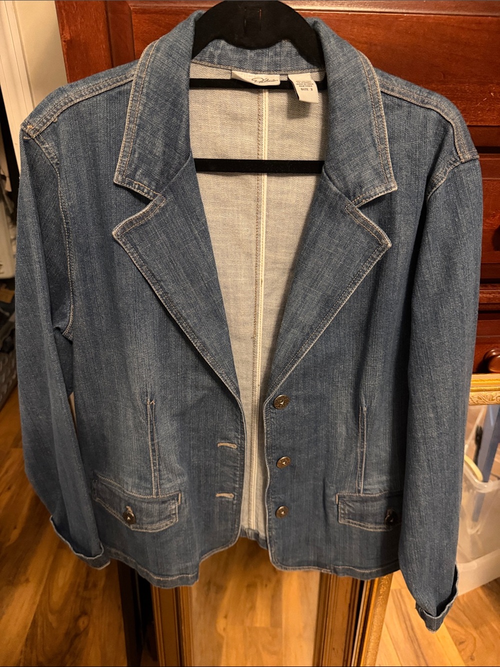Chico's Denim Blazer Jacket - Medium Blue